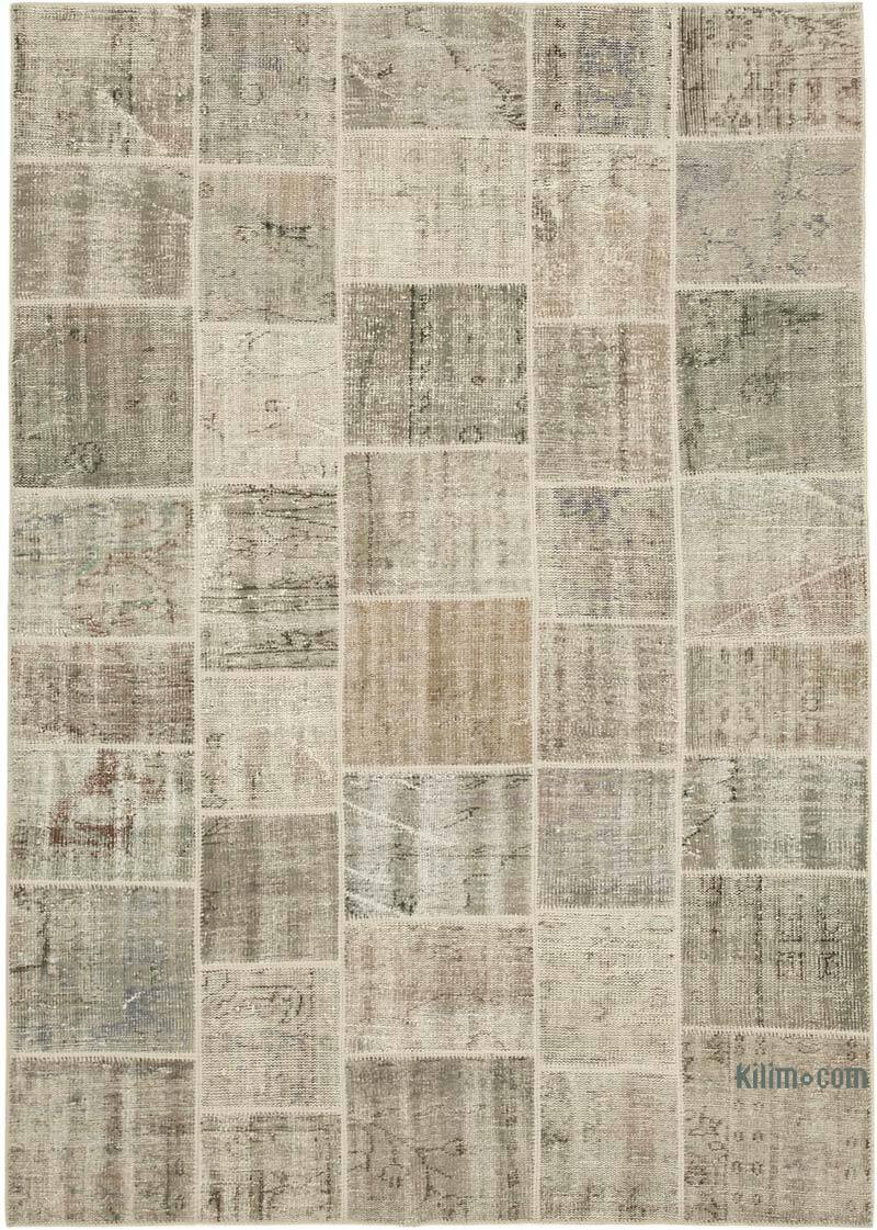 Patchwork Hand-Knotted Turkish Rug - 5' 8" x 8' 1" (68" x 97") - K0064117