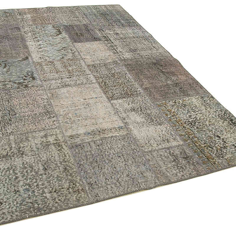 Patchwork Hand-Knotted Turkish Rug - 5' 7" x 8' 1" (67" x 97") - K0064123