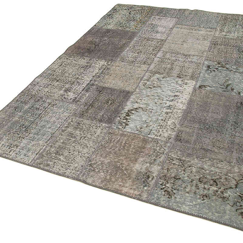 Patchwork Hand-Knotted Turkish Rug - 5' 7" x 8' 1" (67" x 97") - K0064123