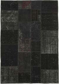 Patchwork Hand-Knotted Turkish Rug - 5' 7" x 8'  (67" x 96")
