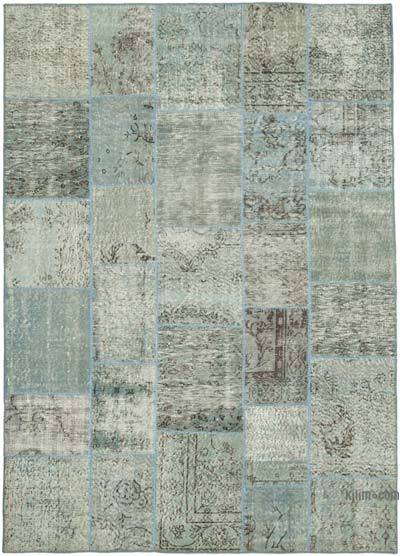 Patchwork Hand-Knotted Turkish Rug - 5' 8" x 8'  (68 in. x 96 in.)