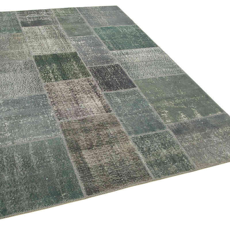 Patchwork Hand-Knotted Turkish Rug - 5' 7" x 8'  (67" x 96") - K0064129
