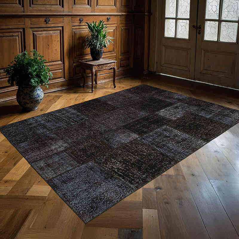 Patchwork Hand-Knotted Turkish Rug - 5' 8" x 8'  (68" x 96") - K0064139