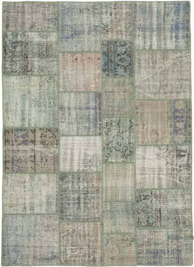 Patchwork Hand-Knotted Turkish Rug - 5' 9" x 8' 2" (69 in. x 98 in.)