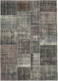 Patchwork Hand-Knotted Turkish Rug - 5' 8" x 7' 10" (68" x 94")