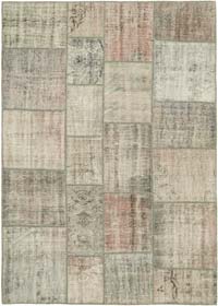 Patchwork Hand-Knotted Turkish Rug - 5' 9" x 8'  (69" x 96")