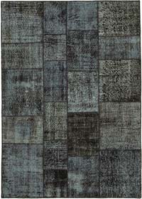 Patchwork Hand-Knotted Turkish Rug - 5' 8" x 7' 11" (68" x 95")