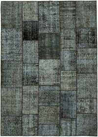 Patchwork Hand-Knotted Turkish Rug - 5' 9" x 7' 11" (69" x 95")