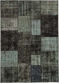 Patchwork Hand-Knotted Turkish Rug - 5' 7" x 7' 10" (67" x 94")