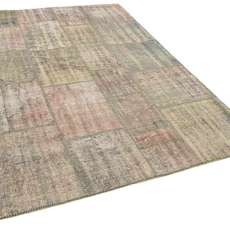 Patchwork Hand-Knotted Turkish Rug - 5' 9" x 8'  (69" x 96") - K0064156