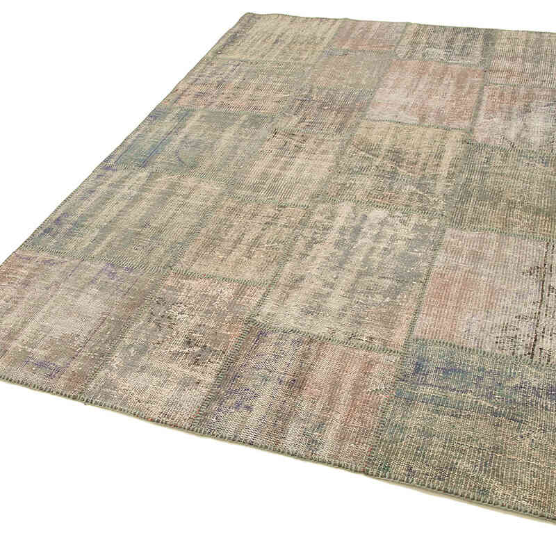 Patchwork Hand-Knotted Turkish Rug - 5' 9" x 8'  (69" x 96") - K0064156