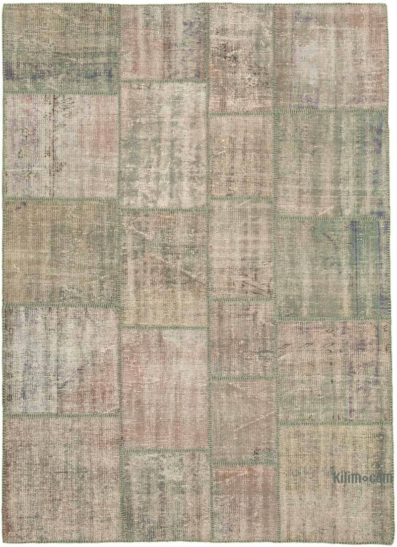 Patchwork Hand-Knotted Turkish Rug - 5' 9" x 8'  (69" x 96") - K0064156