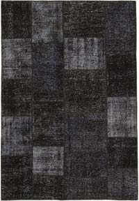 Patchwork Hand-Knotted Turkish Rug - 5' 5" x 8'  (65" x 96")