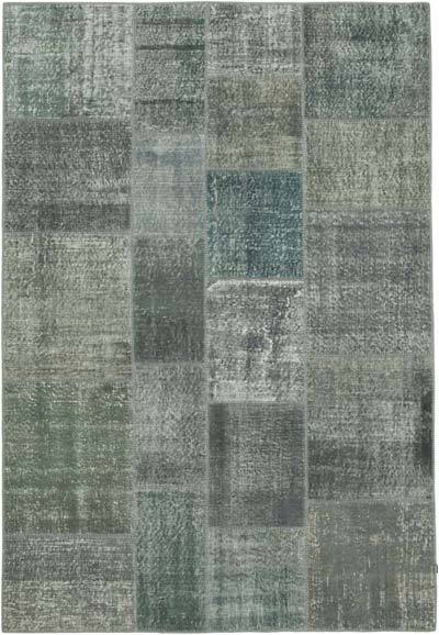 Patchwork Hand-Knotted Turkish Rug - 5' 7" x 7' 11" (67 in. x 95 in.)