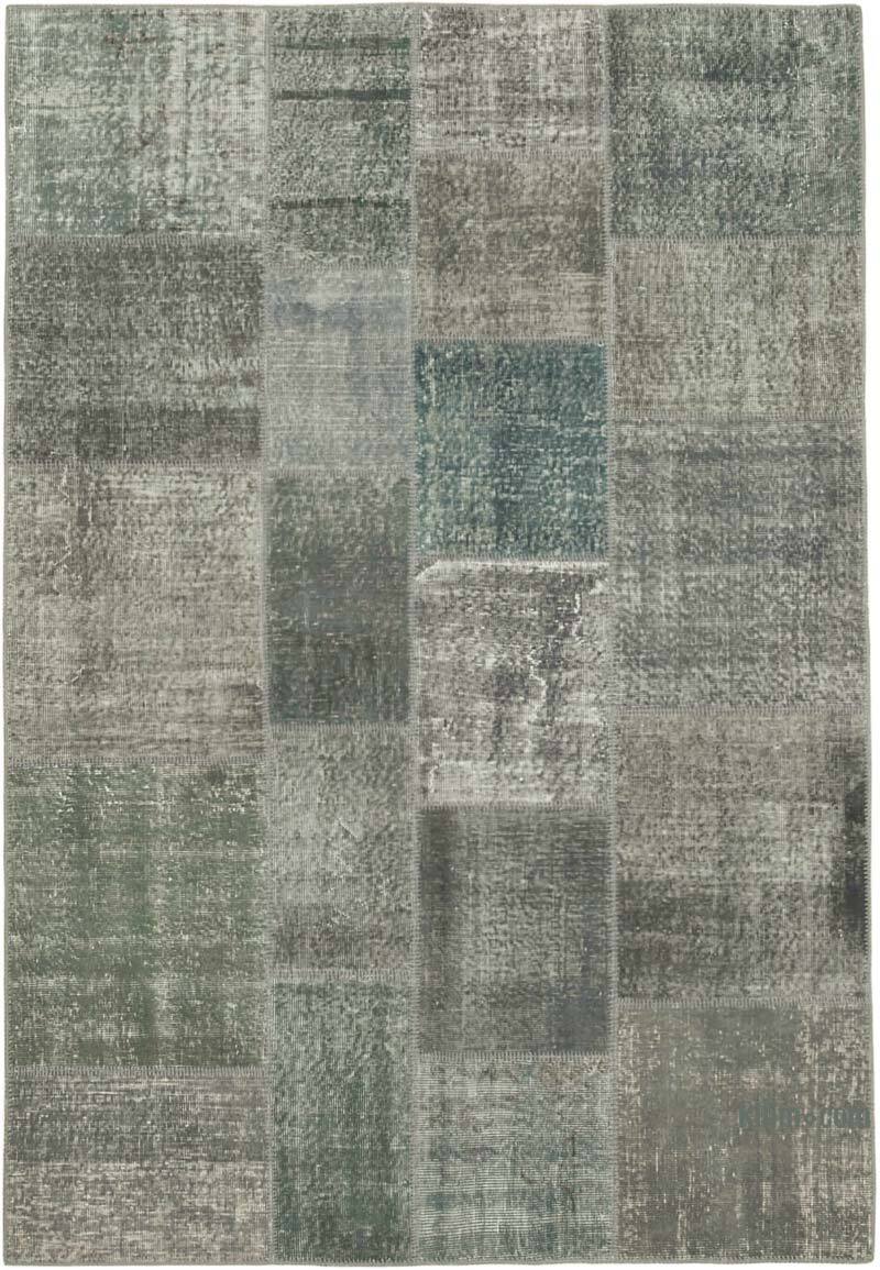 Patchwork Hand-Knotted Turkish Rug - 5' 7" x 7' 11" (67" x 95") - K0064164
