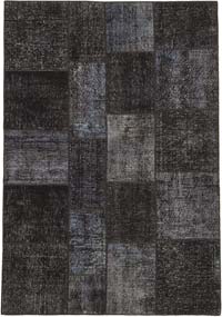 Patchwork Hand-Knotted Turkish Rug - 5' 7" x 8' 1" (67" x 97")