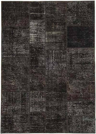 Patchwork Hand-Knotted Turkish Rug - 5' 7" x 7' 9" (67 in. x 93 in.)