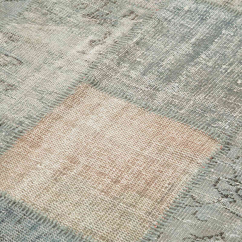 Patchwork Hand-Knotted Turkish Rug - 5' 9" x 7' 11" (69" x 95") - K0064177