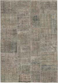 Patchwork Hand-Knotted Turkish Rug - 5' 7" x 8'  (67" x 96")