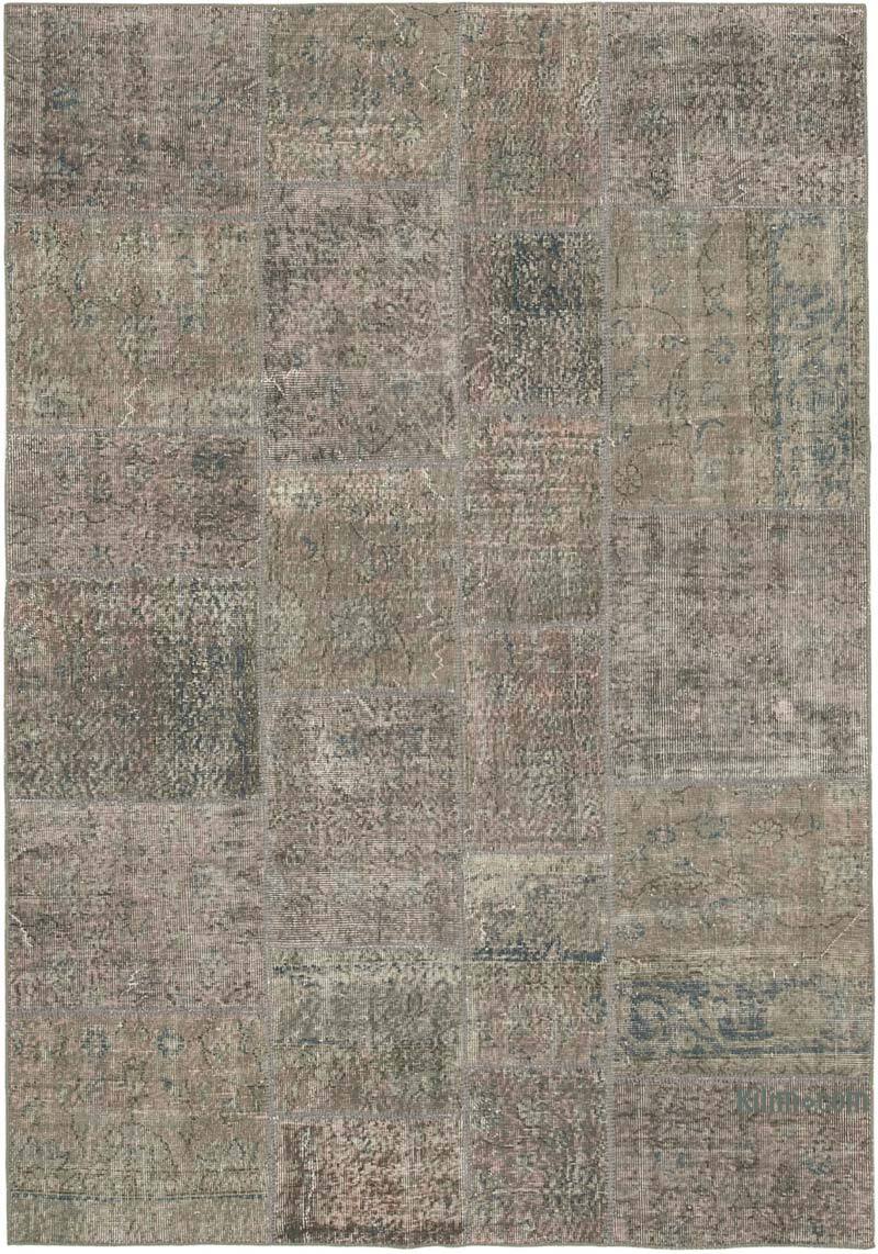 Patchwork Hand-Knotted Turkish Rug - 5' 7" x 8'  (67" x 96") - K0064190