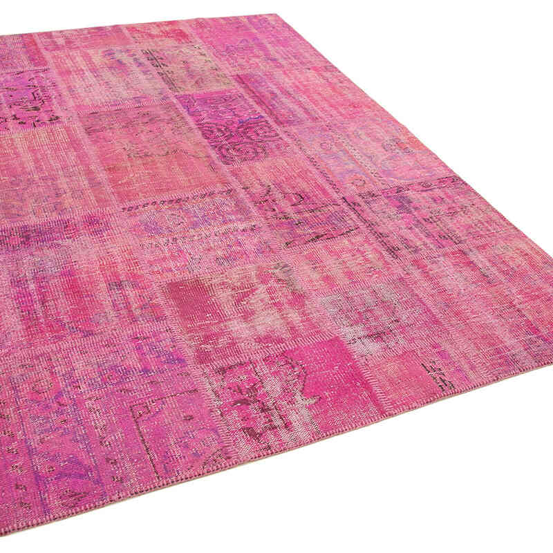 Patchwork Hand-Knotted Turkish Rug - 5' 8" x 7' 10" (68" x 94") - K0064194