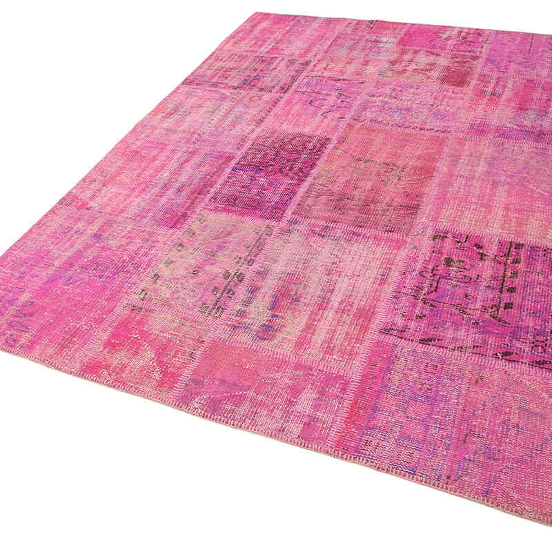 Patchwork Hand-Knotted Turkish Rug - 5' 8" x 7' 10" (68" x 94") - K0064194