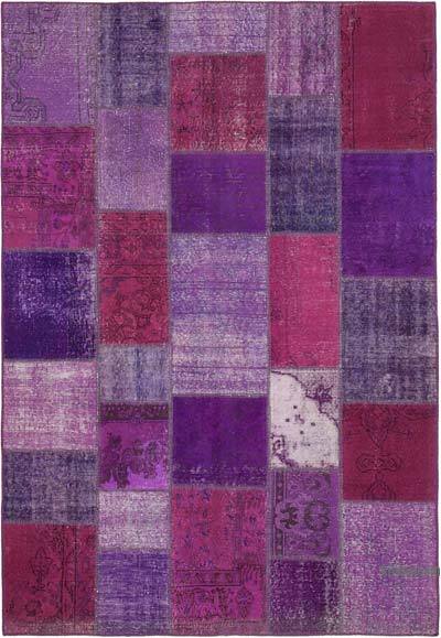 Patchwork Hand-Knotted Turkish Rug - 5' 8" x 8' 1" (68 in. x 97 in.)
