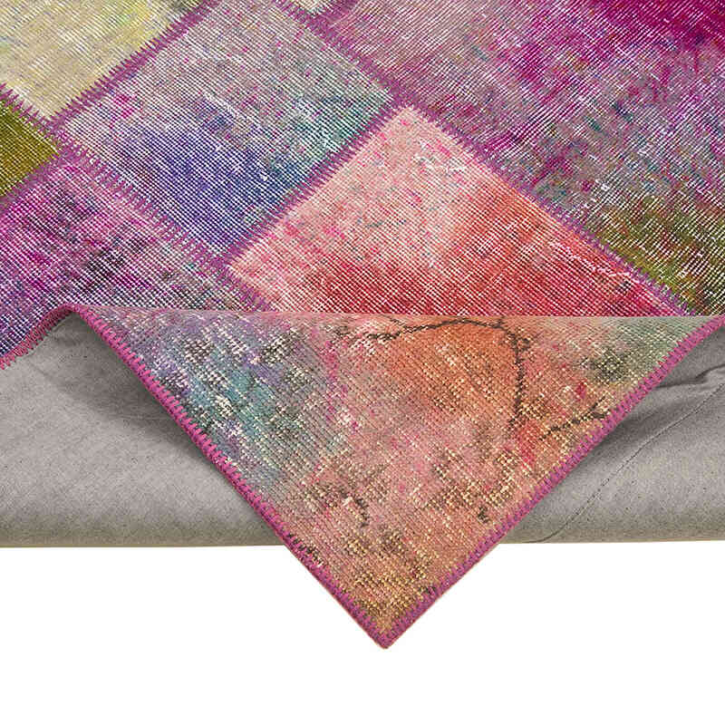 Patchwork Hand-Knotted Turkish Rug - 5' 6" x 8'  (66" x 96") - K0064198