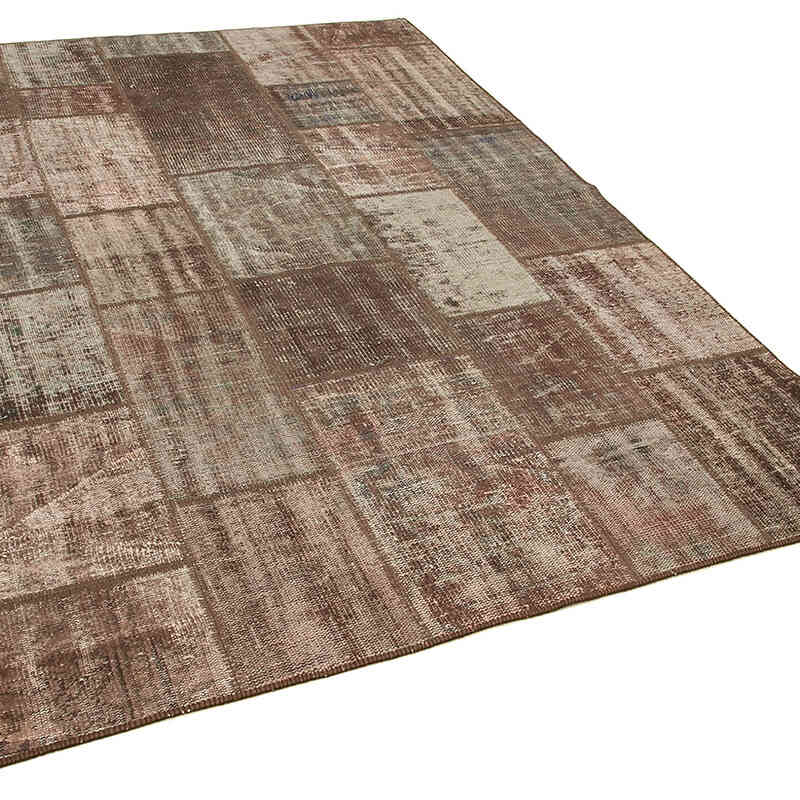 Patchwork Hand-Knotted Turkish Rug - 5' 8" x 7' 9" (68" x 93") - K0064201