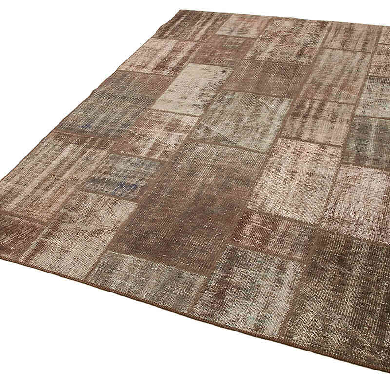 Patchwork Hand-Knotted Turkish Rug - 5' 8" x 7' 9" (68" x 93") - K0064201
