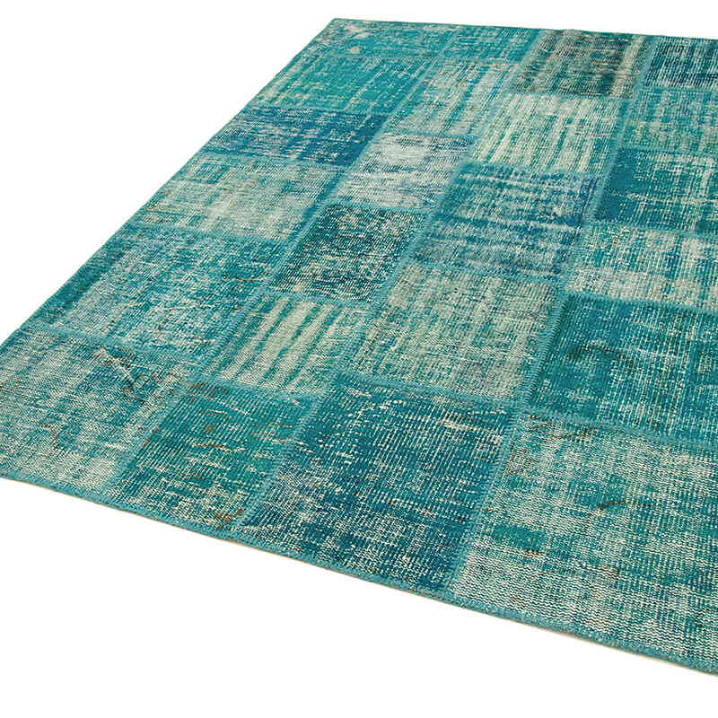 Patchwork Hand-Knotted Turkish Rug - 5' 9" x 7' 11" (69" x 95") - K0064210