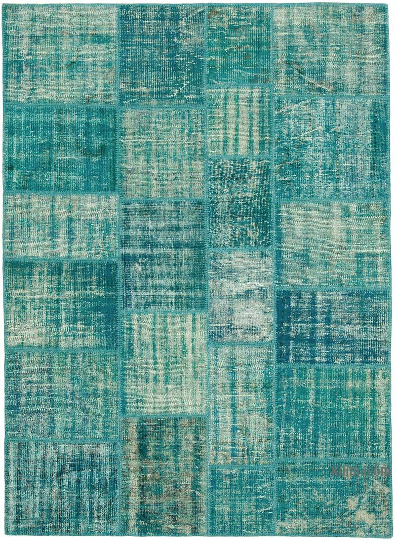 Patchwork Hand-Knotted Turkish Rug - 5' 9" x 7' 11" (69" x 95") - K0064210