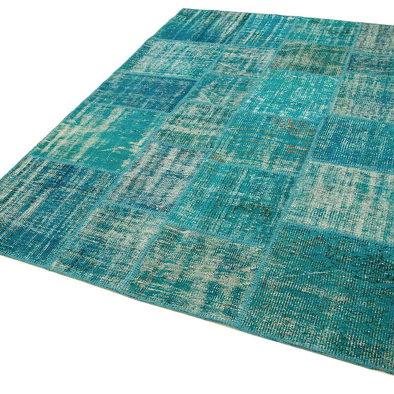 Patchwork Hand-Knotted Turkish Rug - 5' 8" x 7' 10" (68" x 94") - K0064211