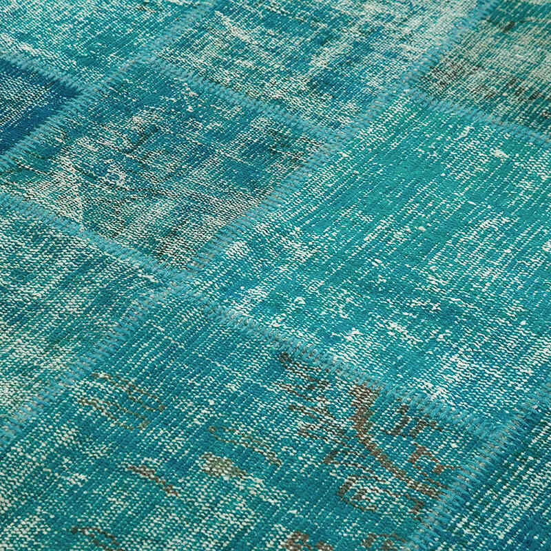 Patchwork Hand-Knotted Turkish Rug - 5' 8" x 7' 10" (68" x 94") - K0064211