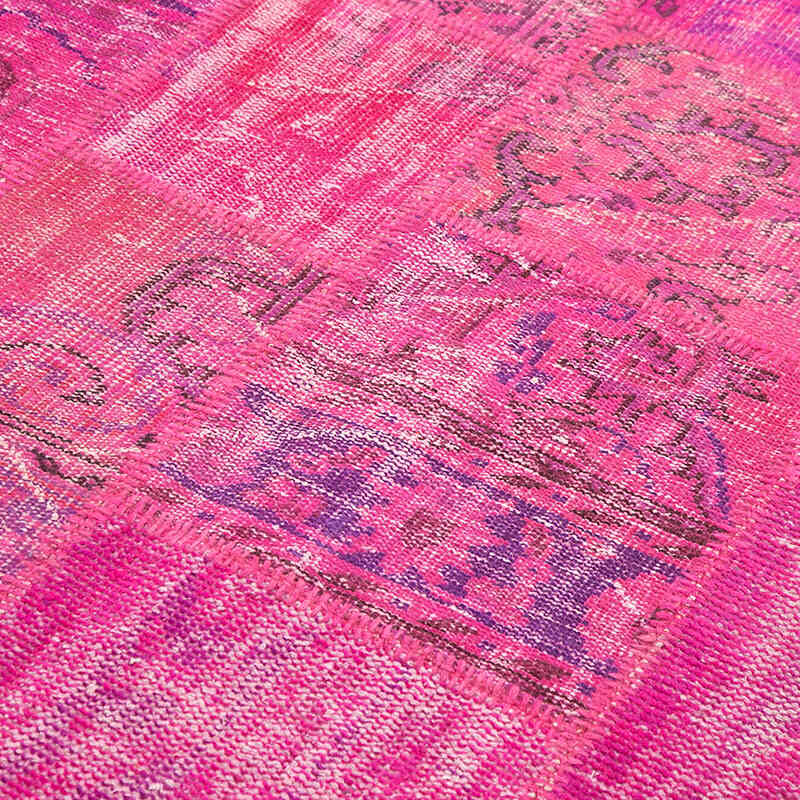 Patchwork Hand-Knotted Turkish Rug - 5' 9" x 7' 11" (69" x 95") - K0064212