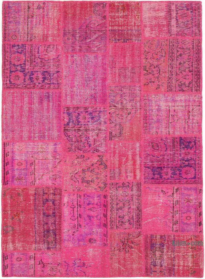 Patchwork Hand-Knotted Turkish Rug - 5' 9" x 7' 11" (69" x 95") - K0064212