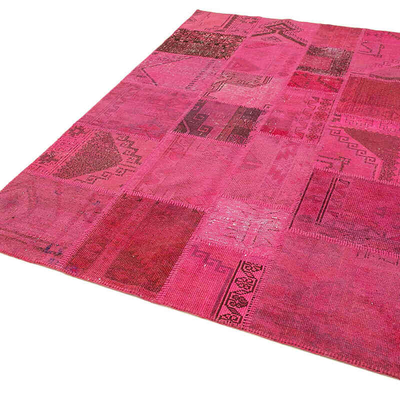 Patchwork Hand-Knotted Turkish Rug - 5' 8" x 8' 2" (68" x 98") - K0064214
