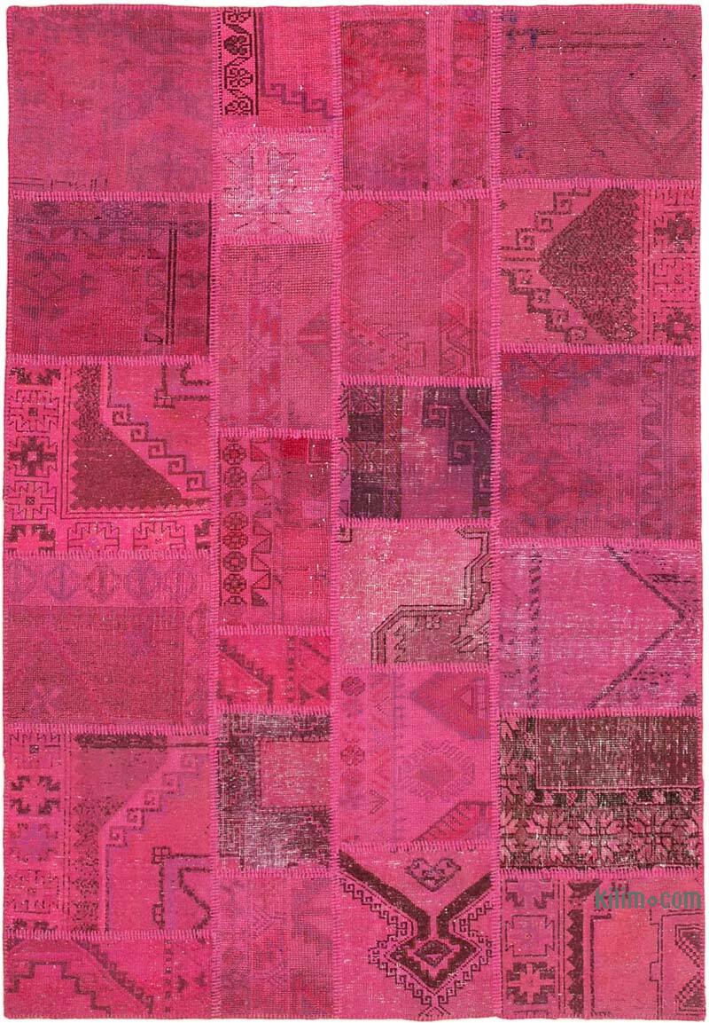Patchwork Hand-Knotted Turkish Rug - 5' 8" x 8' 2" (68" x 98") - K0064214