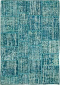 Patchwork Hand-Knotted Turkish Rug - 5' 9" x 8' 1" (69" x 97")