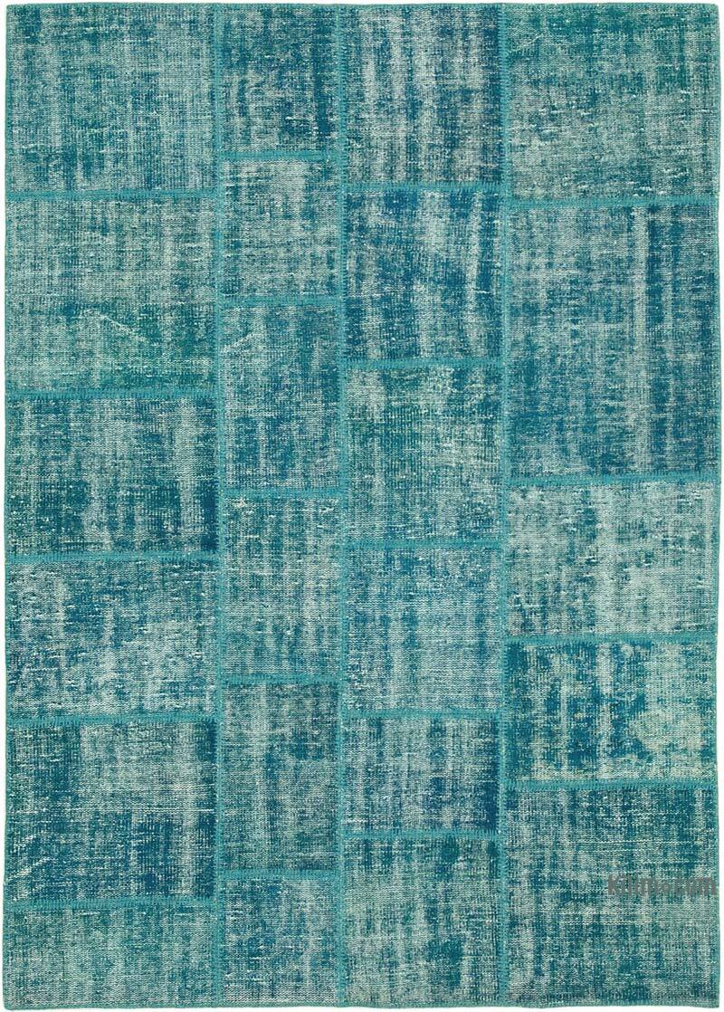 Patchwork Hand-Knotted Turkish Rug - 5' 9" x 8' 1" (69" x 97") - K0064216