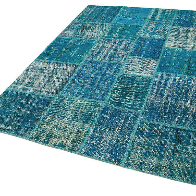 Patchwork Hand-Knotted Turkish Rug - 5' 9" x 8'  (69" x 96") - K0064217