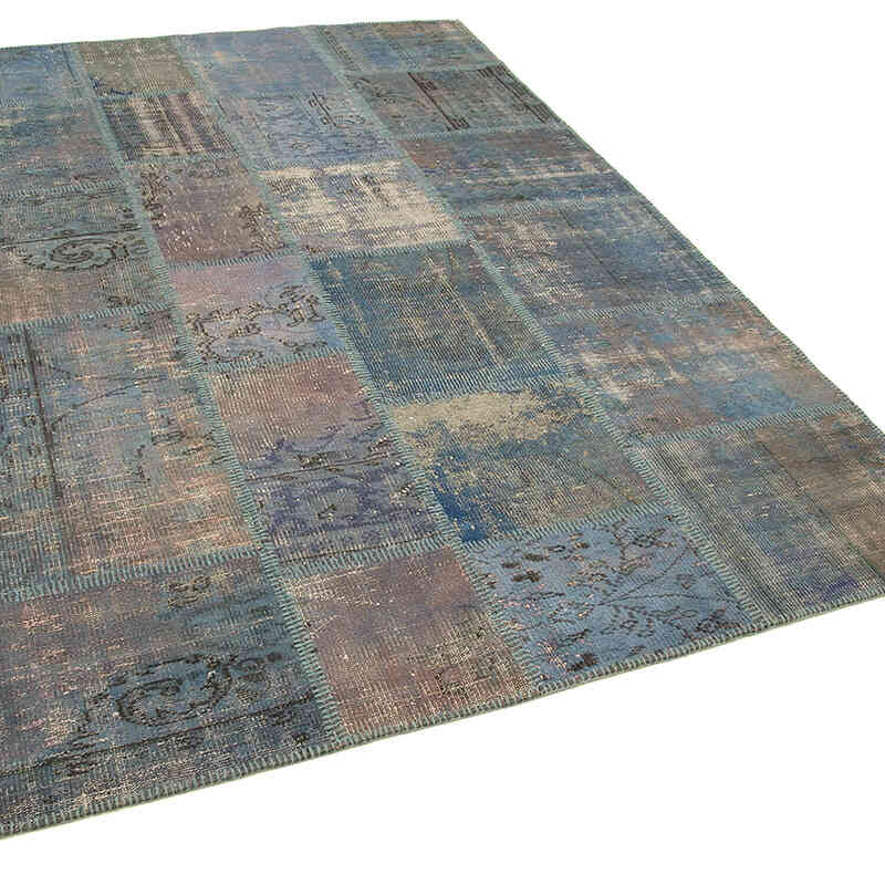 Patchwork Hand-Knotted Turkish Rug - 5' 10" x 8' 1" (70" x 97") - K0064220