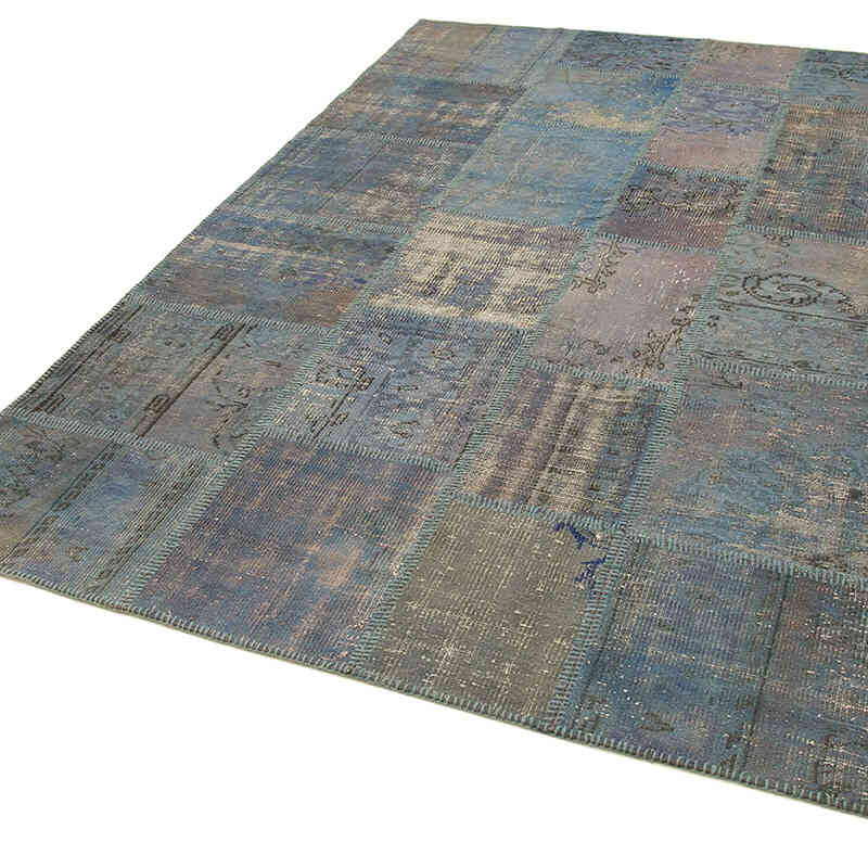 Patchwork Hand-Knotted Turkish Rug - 5' 10" x 8' 1" (70" x 97") - K0064220