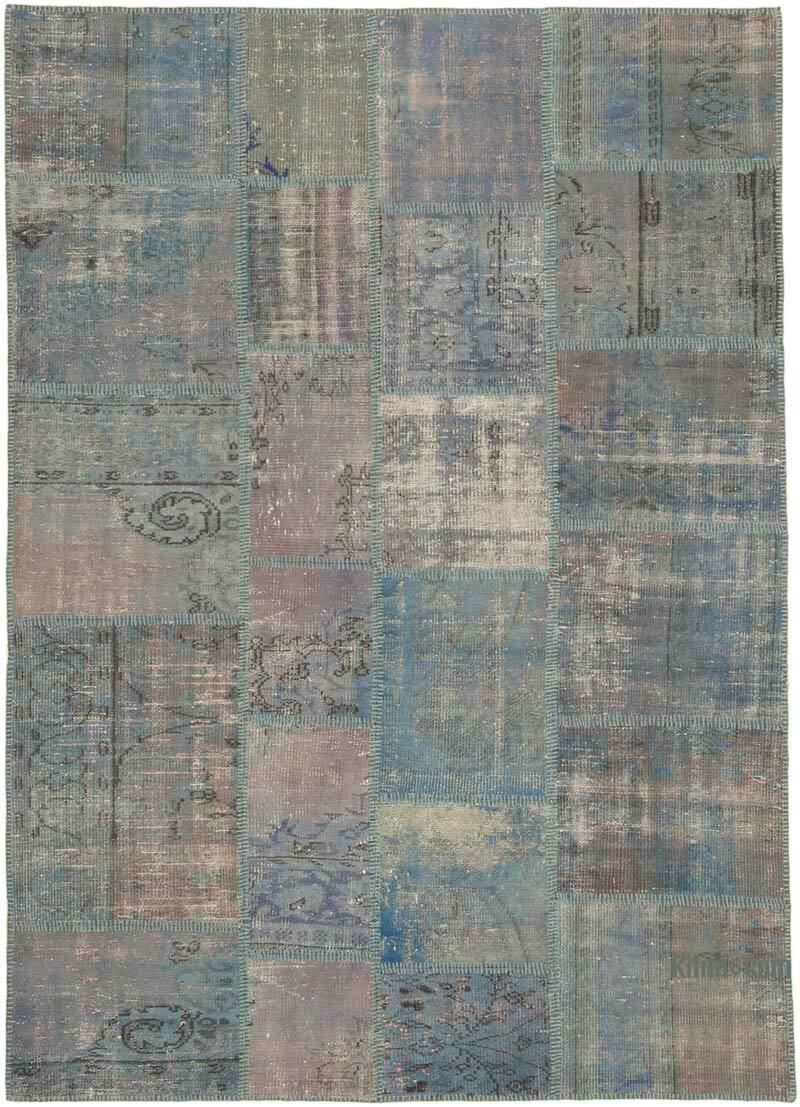 Patchwork Hand-Knotted Turkish Rug - 5' 10" x 8' 1" (70" x 97") - K0064220