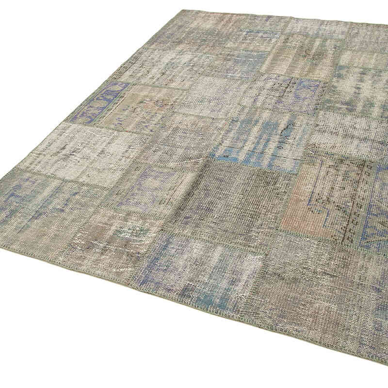 Patchwork Hand-Knotted Turkish Rug - 5' 8" x 8' 1" (68" x 97") - K0064224