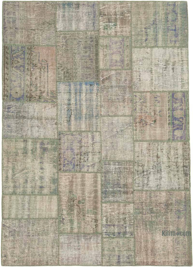 Patchwork Hand-Knotted Turkish Rug - 5' 8" x 8' 1" (68" x 97") - K0064224