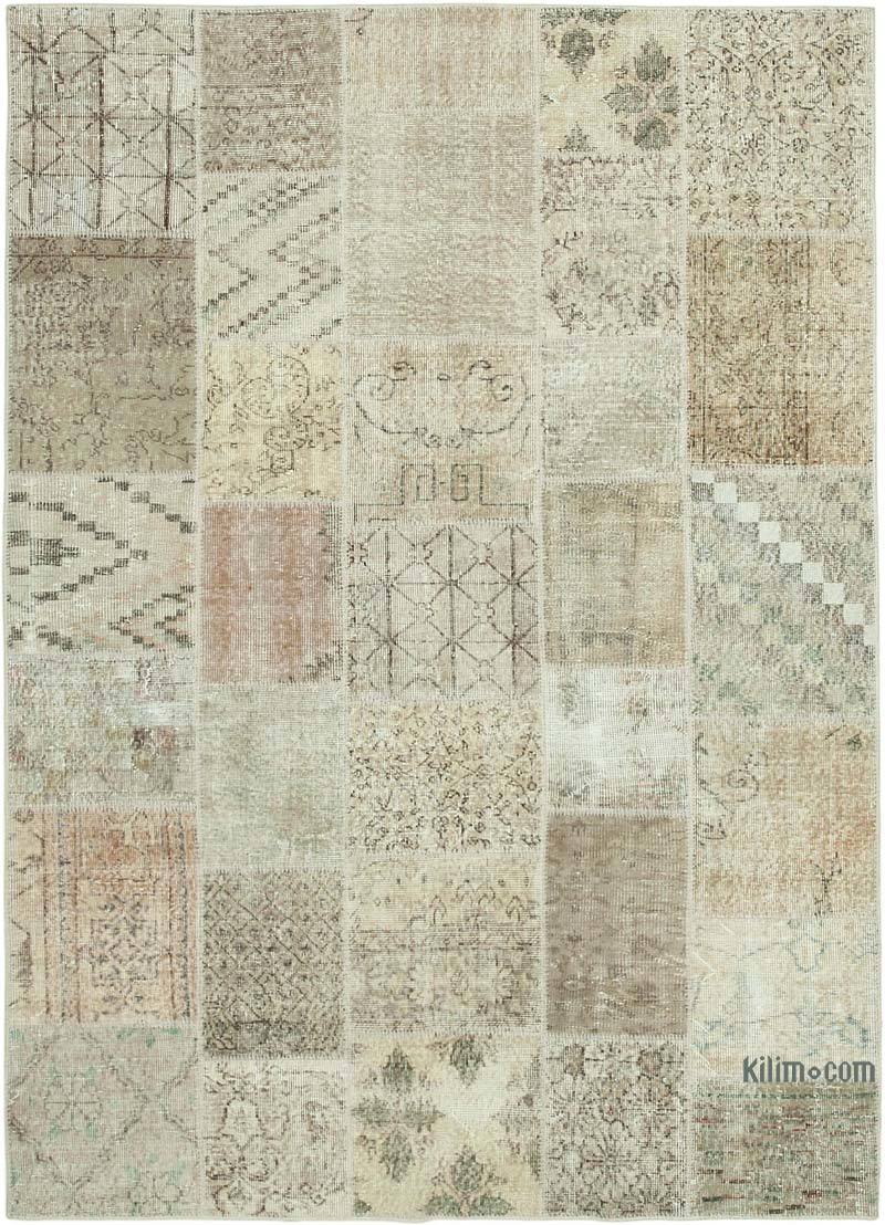 Patchwork Hand-Knotted Turkish Rug - 5' 8" x 7' 10" (68 in. x 94 in.) - K0064230