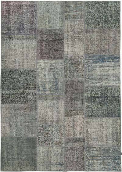 Patchwork Hand-Knotted Turkish Rug - 5' 7" x 7' 11" (67 in. x 95 in.)