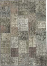 Patchwork Hand-Knotted Turkish Rug - 5' 8" x 8'  (68" x 96")