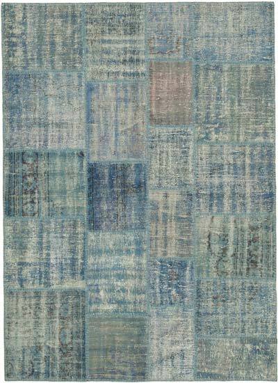 Patchwork Hand-Knotted Turkish Rug - 5' 9" x 8'  (69 in. x 96 in.)